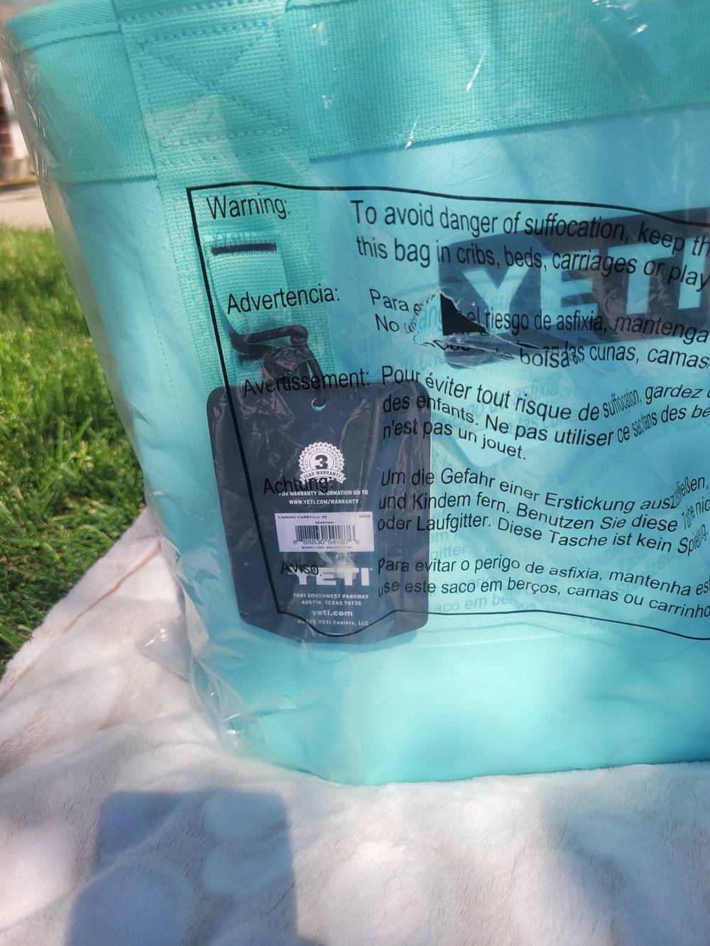 Yeti Aqua Blue Insulated Soft-Sided Cooler Tote